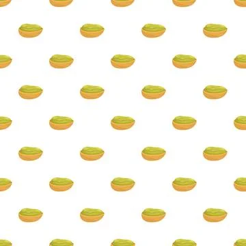 Pistachio nuts seamless pattern on white background Stock Illustration