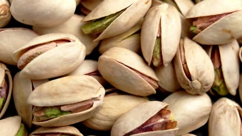 Pistachio nuts in shells with green cores. Stock Footage 330941647