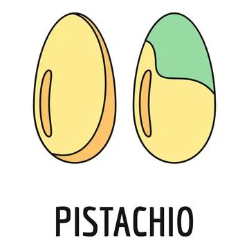 Pistachio nuts showing shell and kernel illustration Stock Illustration