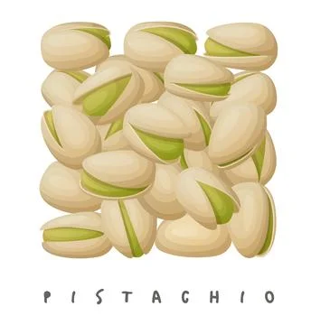 Pistachio nuts square icon Stock Illustration