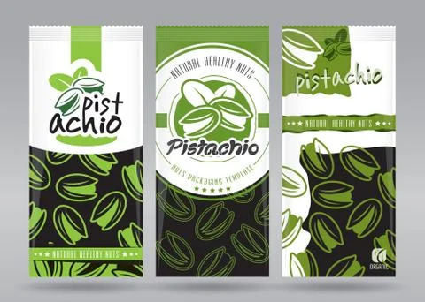 Pistachio packaging set Stock Illustration