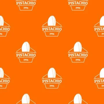 Pistachio pattern vector orange Illustrazione stock