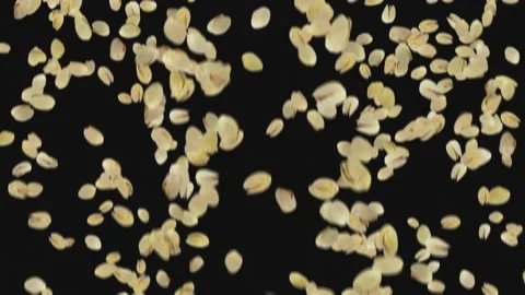 Pistachio rain on black background Stock Footage 197014387