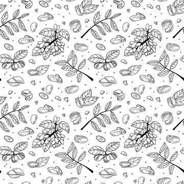 Pistachio seamless pattern collection Stock Illustration