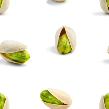 Pistachio Seamless pattern on white background. design background Stock Photos