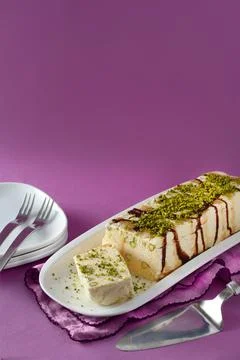 Pistachio semifreddo Stockfoto's