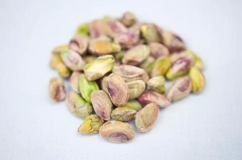 Pistachio on White Stock Photos