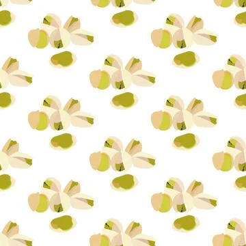 Pistachios nuts seamless pattern Stock Illustration