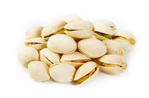 Pistachios nuts on white background Stock Photos
