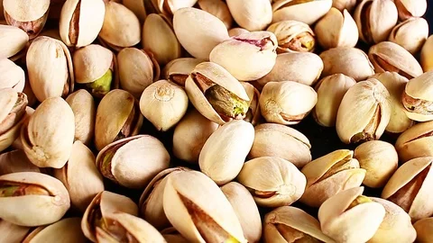 Pistachios pistachio rotating texture pattern closeup footage Stock Footage 97231453