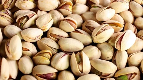 Pistachios pistachio rotating texture pattern closeup footage Stock Footage 97231724
