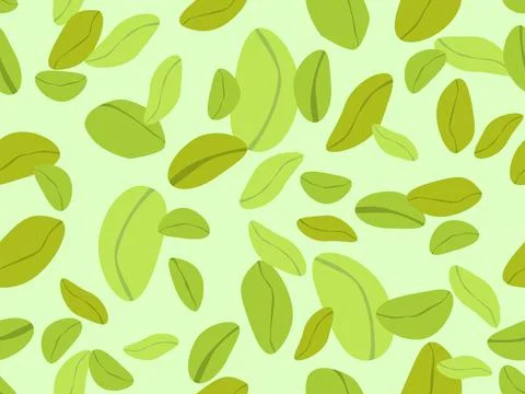 Pistachios seamless pattern. Background with green nuts, pistachios and pea.. Illustrazione stock