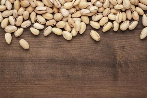 Pistachios on the table background Foto stock