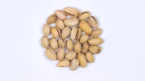 Pistachios on a white background. Nut. Stop motion. 4k Stock-Footage 88398889