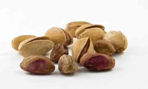 Pistachios on white background Stock-Fotos