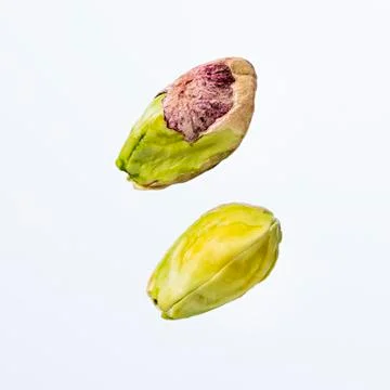 Pistachios on white background Stock Photos