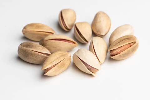 Pistachios on a white background 库存照片