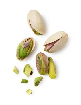 Pistachios on a white background Stock Photos