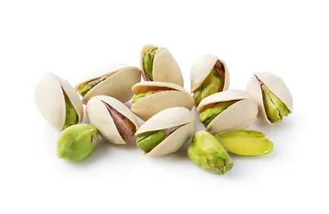 Pistachios on a white background Stock Photos