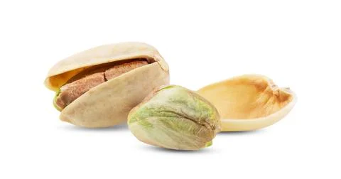 Pistachios on a white background Stock Photos