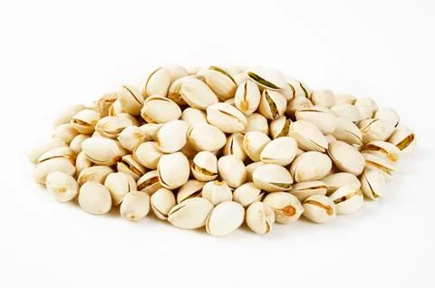 Pistachios on  white Stock Photos