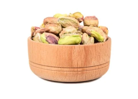 Pistachios without shell in bowl Stock Photos