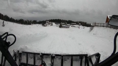 Piste Basher at work - POV Stock Footage 117227284