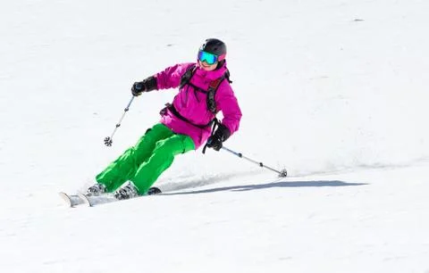 Off-piste skiing Stock Photos