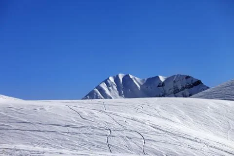 Off-piste slope Stock Photos