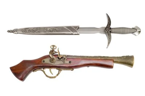 Pistol and dagger Stock Photos