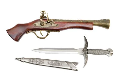 Pistol and dagger Stock Photos