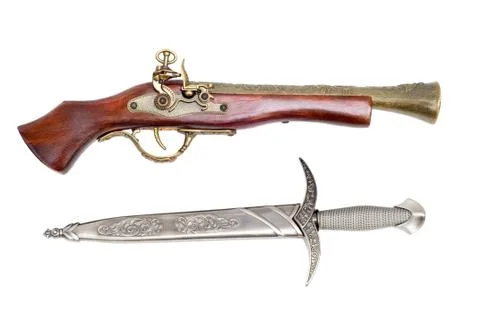Pistol and dagger Stock Photos