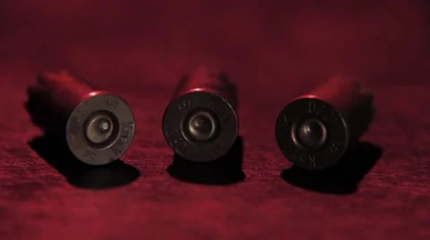 Pistol bullets pan Stock Footage 52545331