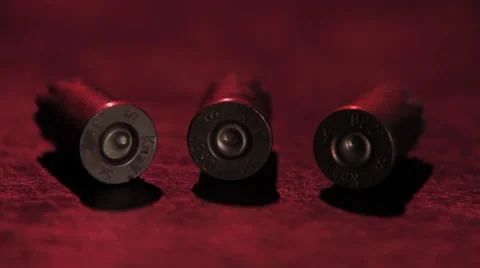 Pistol bullets pull focus Stock Footage 52545521