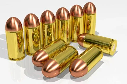 Pistol cartridges Stock Illustration