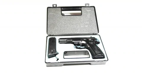 Pistol in case Video stock 604829