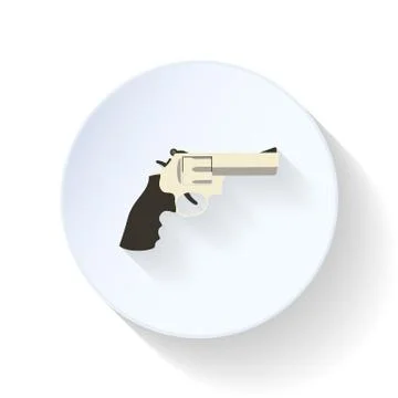 Pistol flat icon Stock Illustration