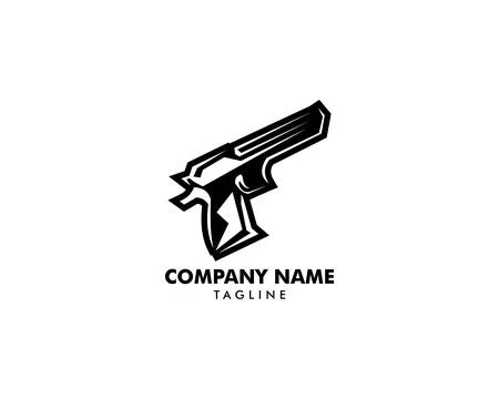 Pistol gun icon vector logo template Stock Illustration