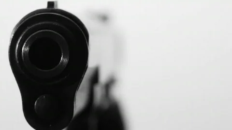 Pistol macro BW 2 Stock Footage 682390