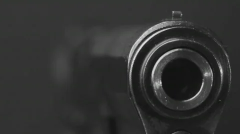 Pistol macro BW 3 Stock Footage