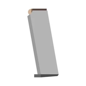 Pistol magazine ammo security vector icon. Glock ammunition military isolated Stock Illustration