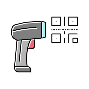 Pistol for scanning bar code color icon vector isolated illustration Illustrazione stock