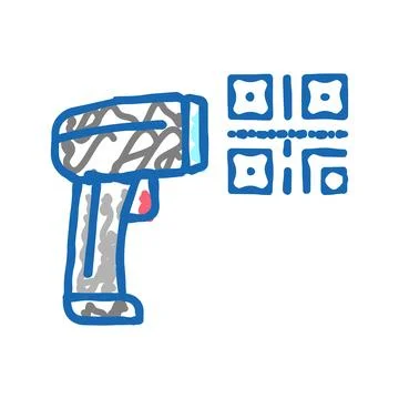 Pistol for scanning bar code color icon vector isolated illustration Stock-Illustration