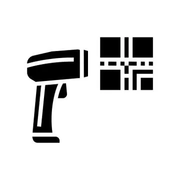 Pistol for scanning bar code glyph icon vector illustration イラスト素材