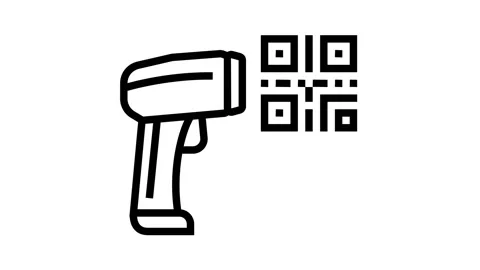 Pistol for scanning bar code line icon animation Video stock 157264639
