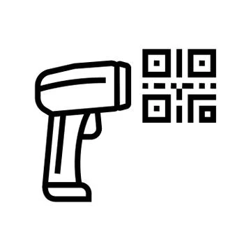 Pistol for scanning bar code line icon vector illustration Stock Illustration