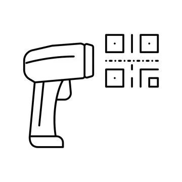Pistol for scanning bar code line icon vector isolated illustration 스톡 일러스트