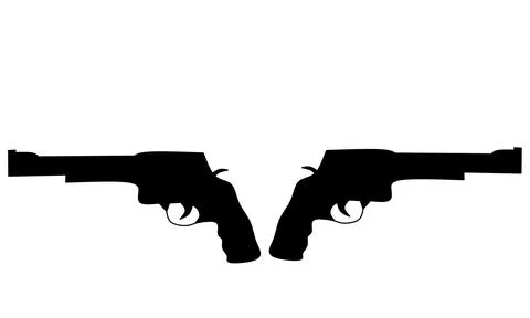 Pistol silhouette Stock Illustration