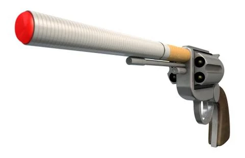 Pistol smoking concept Stock Illustration