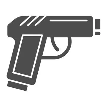 Pistol solid icon. Gun vector illustration isolated on white. Weapon glyph style Stock Illustration